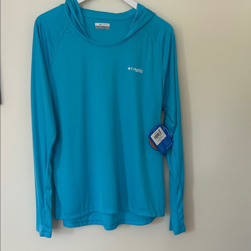 Columbia NWT Turquoise Lightweight SPF Hoodie Size XL